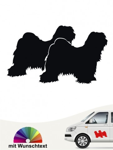 Tibet Terrier doppelte Silhouette mit Wunschtext anfalas.de