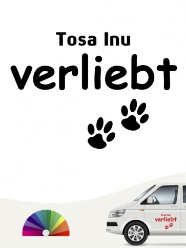 Hunde-Autoaufkleber Tosa Inu verliebt von Anfalas.de