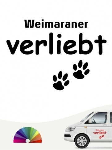 Hunde-Autoaufkleber Weimaraner verliebt von Anfalas.de