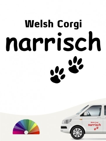 Hunde-Autoaufkleber Welsh Corgi narrisch von Anfalas.de