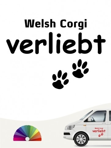 Hunde-Autoaufkleber Welsh Corgi verliebt von Anfalas.de
