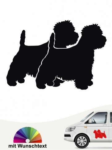 West Highland Terrier Sticker doppel Silhouette anfalas.de