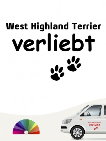 Hunde-Autoaufkleber West Highland Terrier verliebt von Anfalas.de
