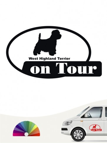 West Highland Terrier on Tour Aufkleber anfalas.de