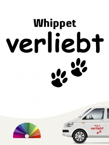 Hunde-Autoaufkleber Whippet verliebt von Anfalas.de