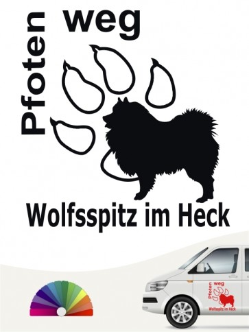 Pfoten weg Aufkleber Wolfsspitz / Keeshond anfalas.de