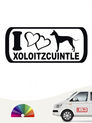 Xoloitzcuintle Autoaufkleber I love anfalas.de
