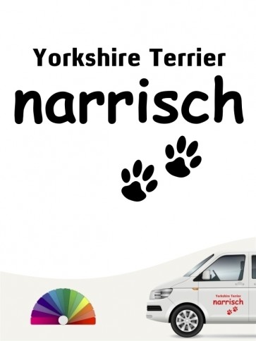 Hunde-Autoaufkleber Yorkshire Terrier narrisch von Anfalas.de