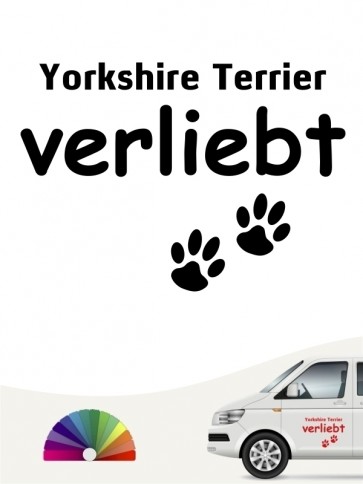 Hunde-Autoaufkleber Yorkshire Terrier verliebt von Anfalas.de