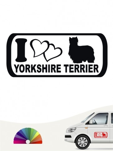 Yorkshire Terrier Autoaufkleber I love anfalas.de