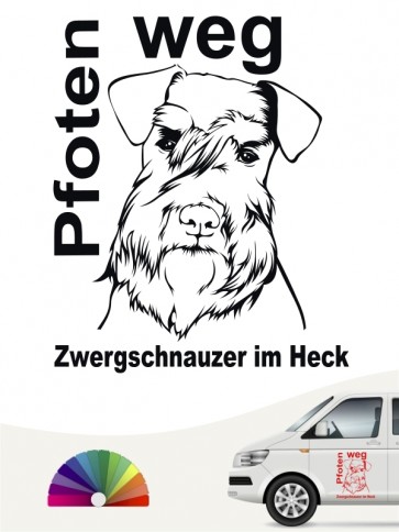 Zwergschnauzer Sticker Pfoten weg anfalas.de
