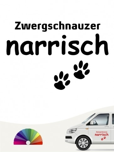 Hunde-Autoaufkleber Zwergschnauzer narrisch von Anfalas.de