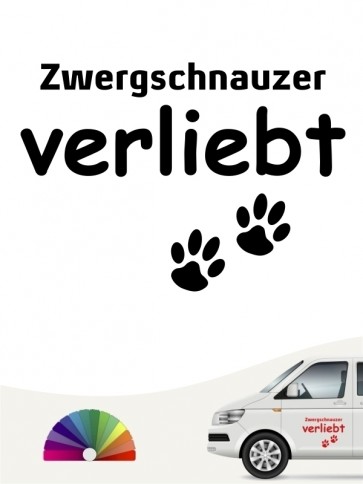Hunde-Autoaufkleber Zwergschnauzer verliebt von Anfalas.de