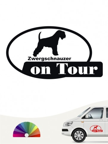 On Tour Hundeaufkleber Zwergschnauzer anfalas.de