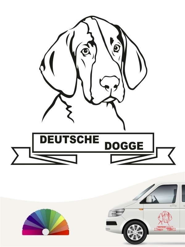 Wetterfester Aufkleber Deutsche Dogge Hunde Dogs Rasse größe 15 oder 55 cm 