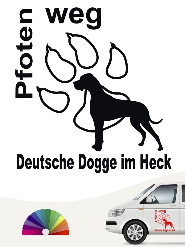 Deutsche Dogge 5 Aufkleber in eigener Farbe & Größe by ANFALAS