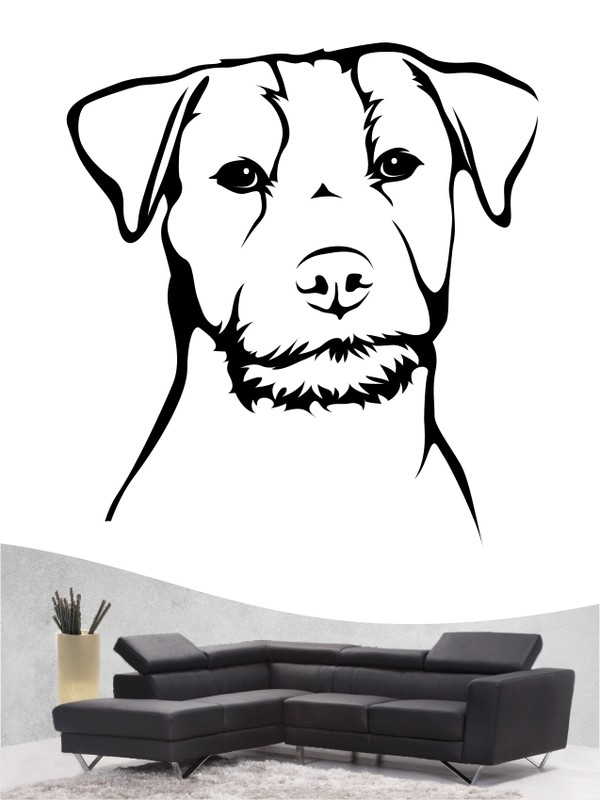 Jack Russell Terrier Hunde-Wandtattoo mit eigenem Text » Farbe & Größe