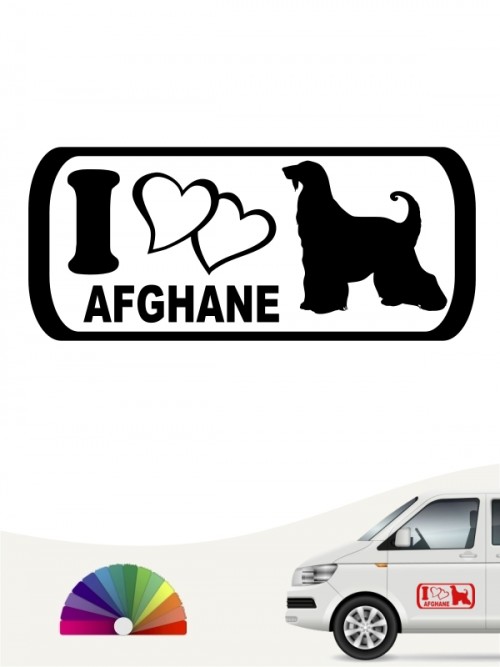 I Love Afghane Hundeaufkleber anfalas.de