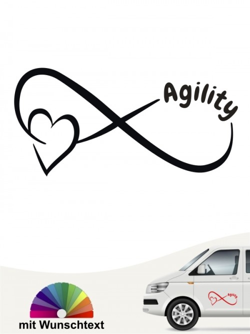Agility Team Heckscheibenaufkleber mit Wunschtext von anfalas.de