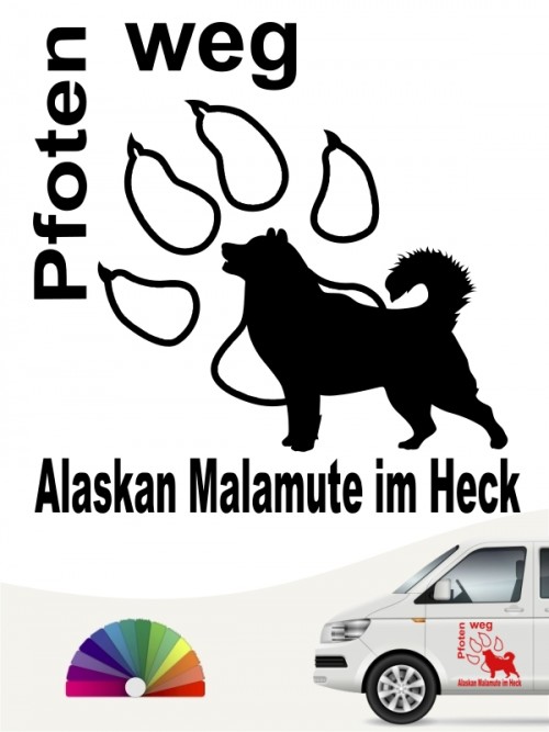 Pfoten weg Alaskan Malamute im Heck Aufkleber anfalas.de