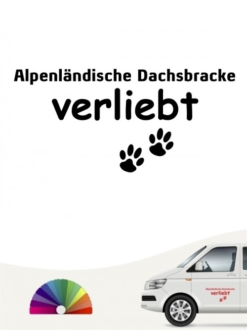 Hunde-Autoaufkleber Alpenländische Dachsbracke verliebt von Anfalas.de