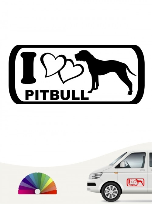 American Pitbull i Love Autoaufkleber von anfalas.de
