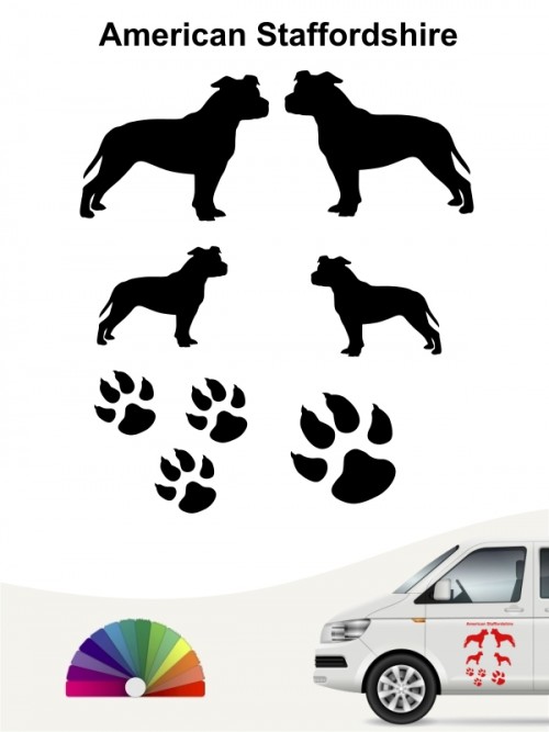 Hunde-Autoaufkleber American Staffordshire 12 von Anfalas.de