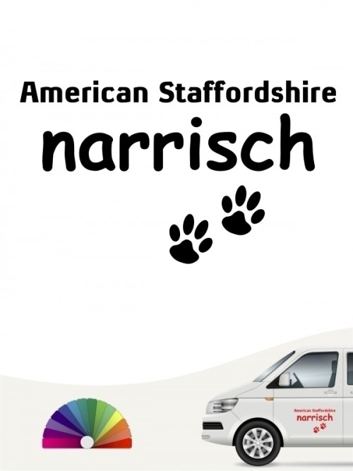 Hunde-Autoaufkleber American Staffordshire narrisch von Anfalas.de