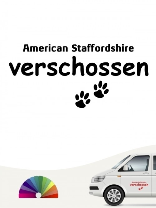 Hunde-Autoaufkleber American Staffordshire verschossen von Anfalas.de