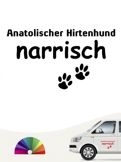 Hunde-Autoaufkleber Anatolischer Hirtenhund narrisch von Anfalas.de