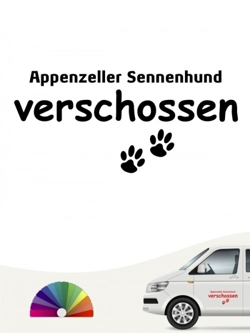 Hunde-Autoaufkleber Appenzeller Sennenhund verschossen von Anfalas.de