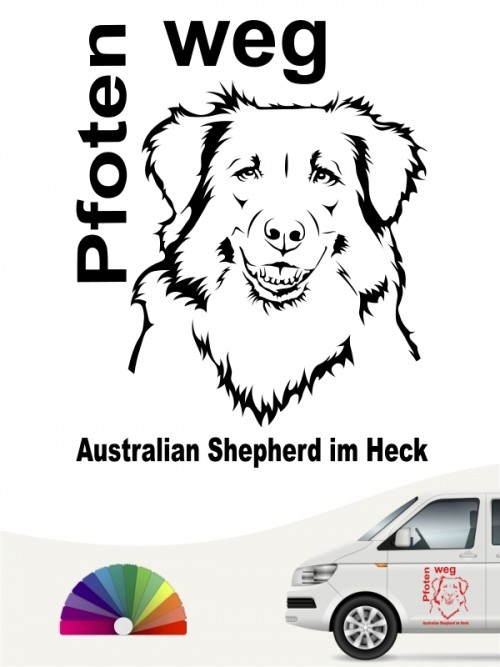 Australian Shepherd  Pfoten weg Aufkleber anfalas.de