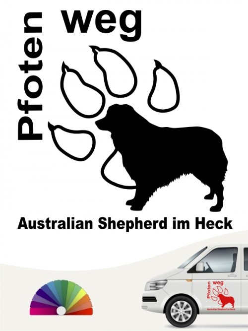 Australian Shepherd Pfoten weg Aufkleber anfalas.de
