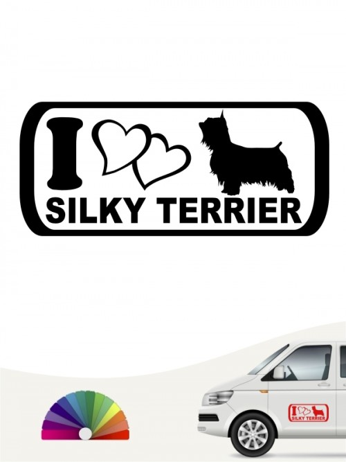 I Love Silky Terrier Autoaufkleber anfalas.de 