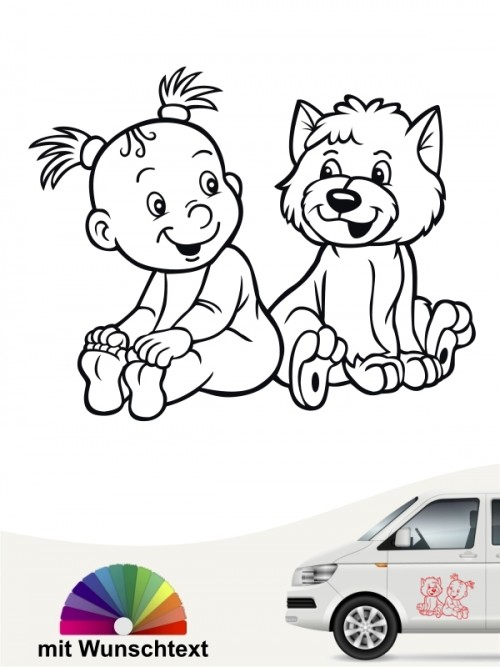 Hunde-Autoaufkleber Kind & Hund 5 von Anfalas.de