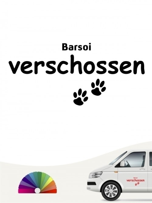 Hunde-Autoaufkleber Barsoi verschossen von Anfalas.de