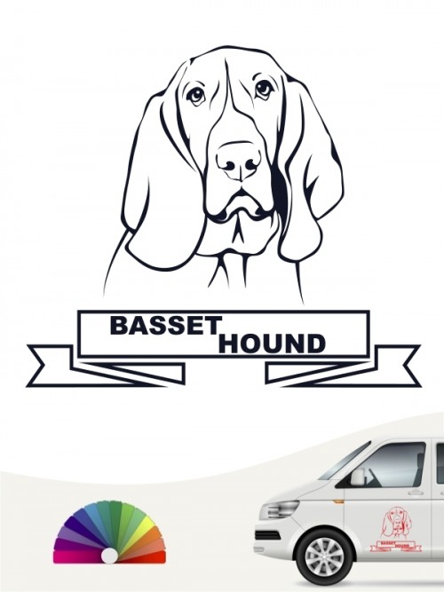 Hunde-Autoaufkleber Basset Hound 15 von Anfalas.de