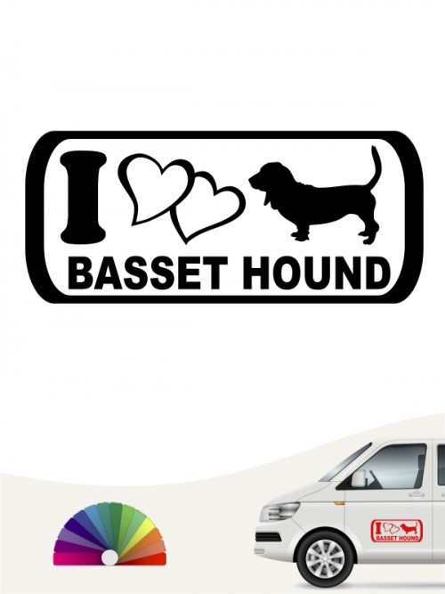 I Love Basset Hound Aufkleber anfalas.de