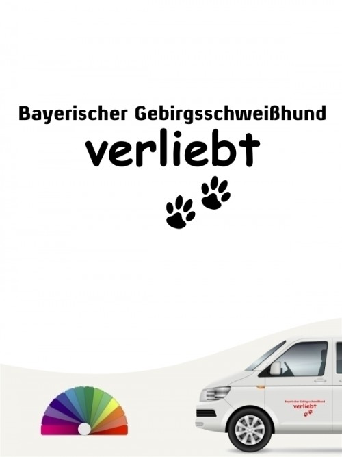 Hunde-Autoaufkleber Bayerischer Gebirgsschweißhund verliebt von Anfalas.de