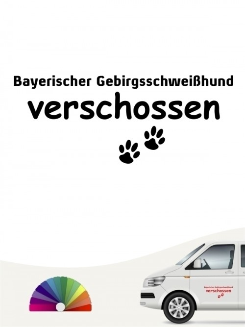 Hunde-Autoaufkleber Bayerischer Gebirgsschweißhund verschossen von Anfalas.de