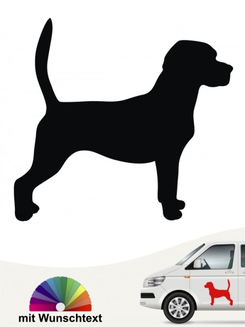Beagle Silhouette Autoaufkleber mit Text anfalas.de