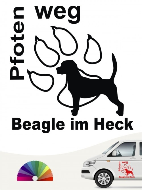 Beagle Pfoten weg Autoaufkleber anfalas.de