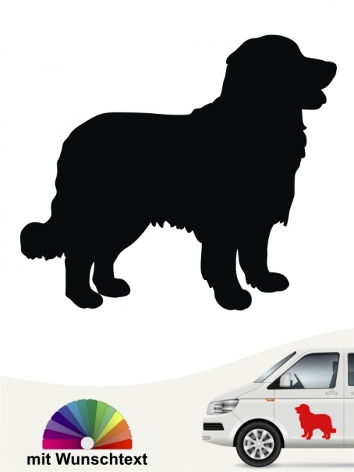 Berner Sennenhund Autosticker mit Wunschtext anfalas.de