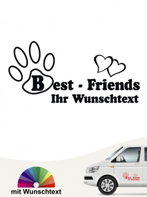 Best Friend Heckscheibenaufkleber mit Wunschtext von anfalas.de