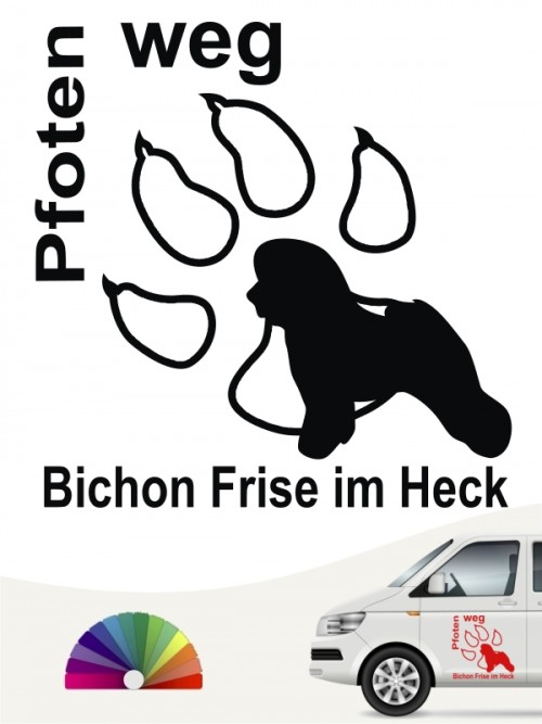 Bichon Frise Pfoten weg Autoaufkleber anfalas.de