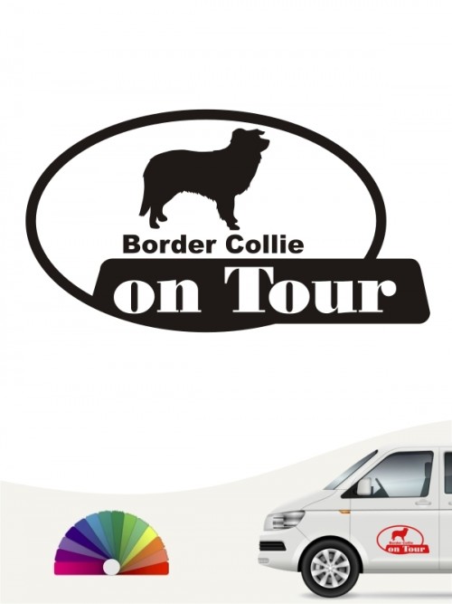 Border Collie on Tour Heckscheibenaufkleber anfalas.de
