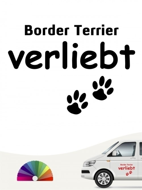 Hunde-Autoaufkleber Border Terrier verliebt von Anfalas.de