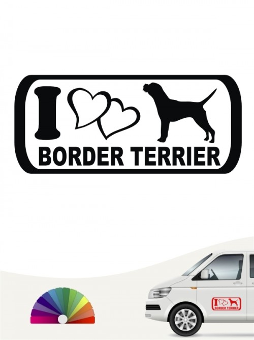 I Love Border Terrier Autoaufkleber anfalas.de