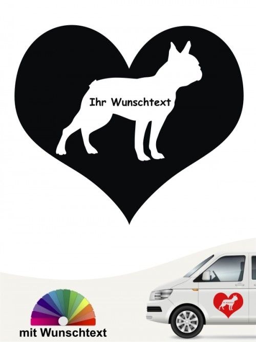 Boston Terrier Herzmotiv mit Wunschname anfalas.de 