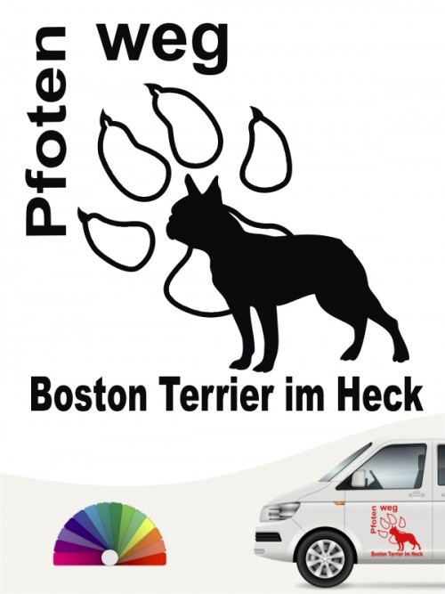 Boston Terrier Pfoten weg Aufkleber anfalas.de